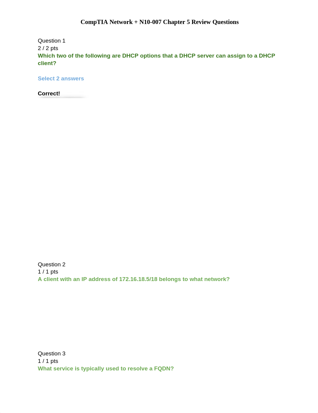 QueCompTIA Network + N10-007 Chapter 5 Review Questions_di5tb6ckcbd_page1