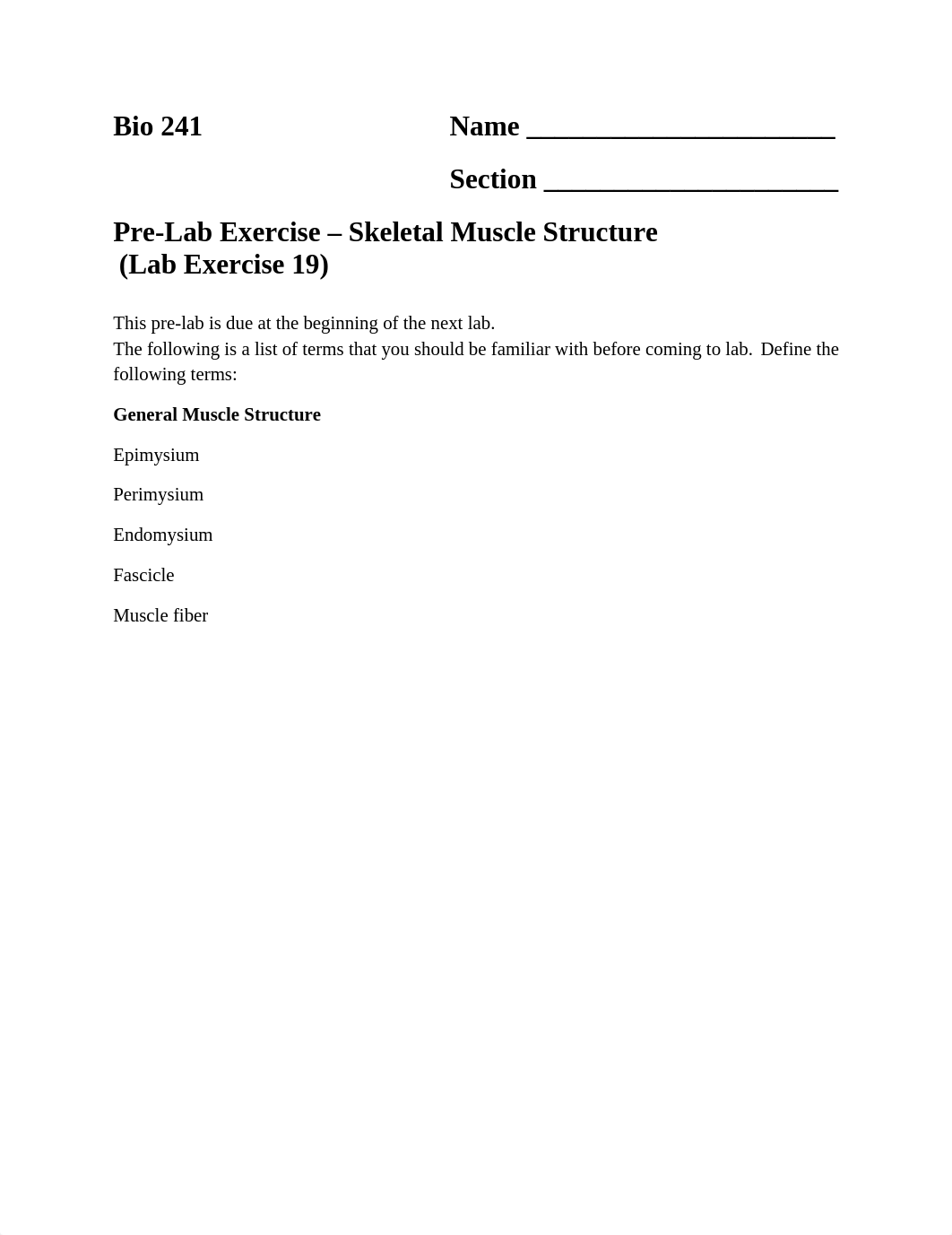 Bio 241 Prelab 19 -  Skeletal Muscle Structure (F11).doc_di607hrraeg_page1