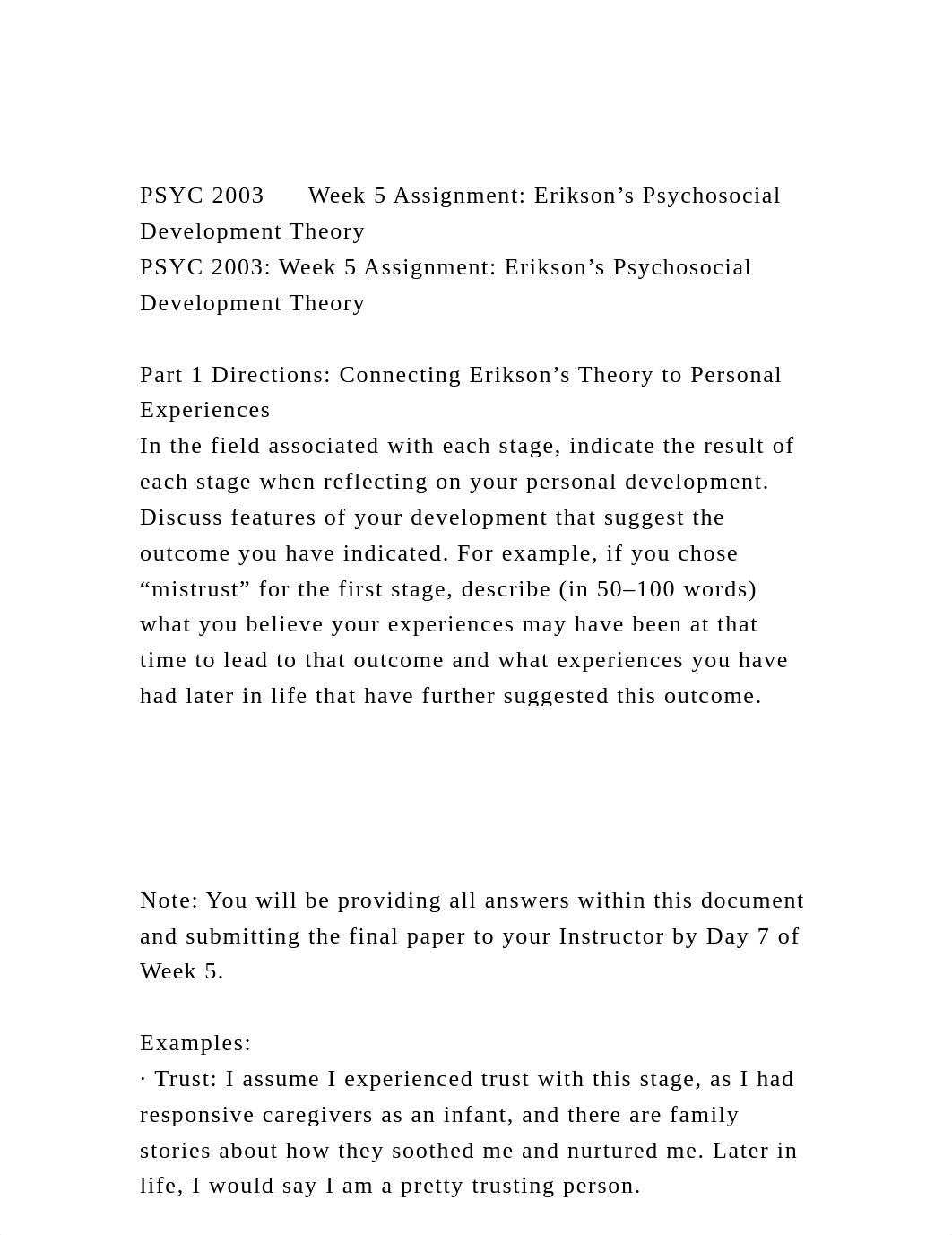 PSYC 2003Week 5 Assignment Erikson's Psychosocial Development Th.docx_di651i188i4_page2