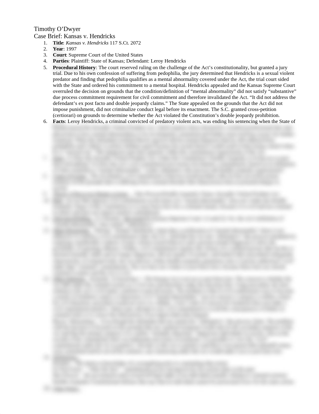 Kansas v. Hendricks Case Brief_di69xx91szs_page1