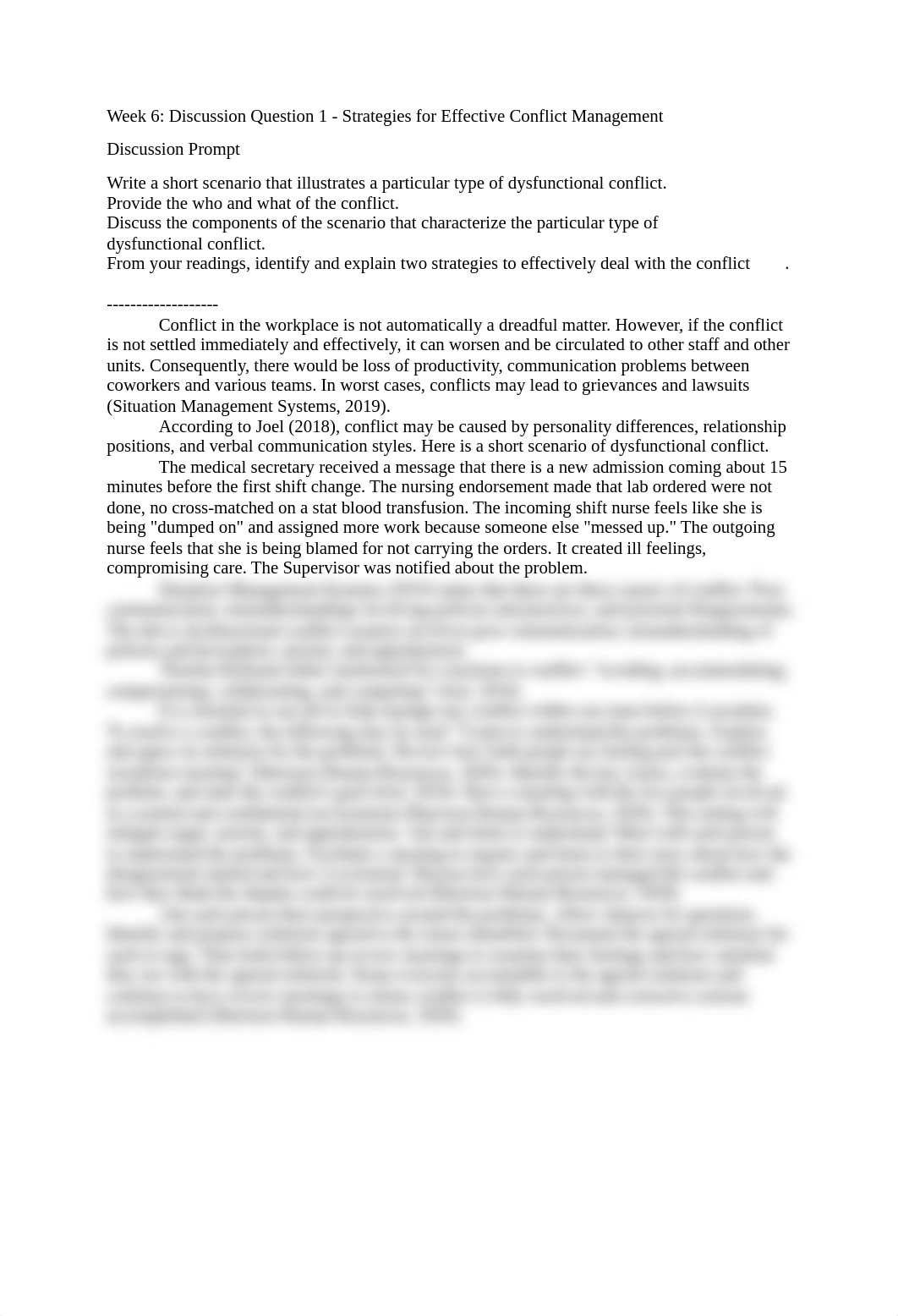 Week 6 Discussion Question 1 - Strategies for Effective Conflict Management.docx_di6j04gd8qq_page1