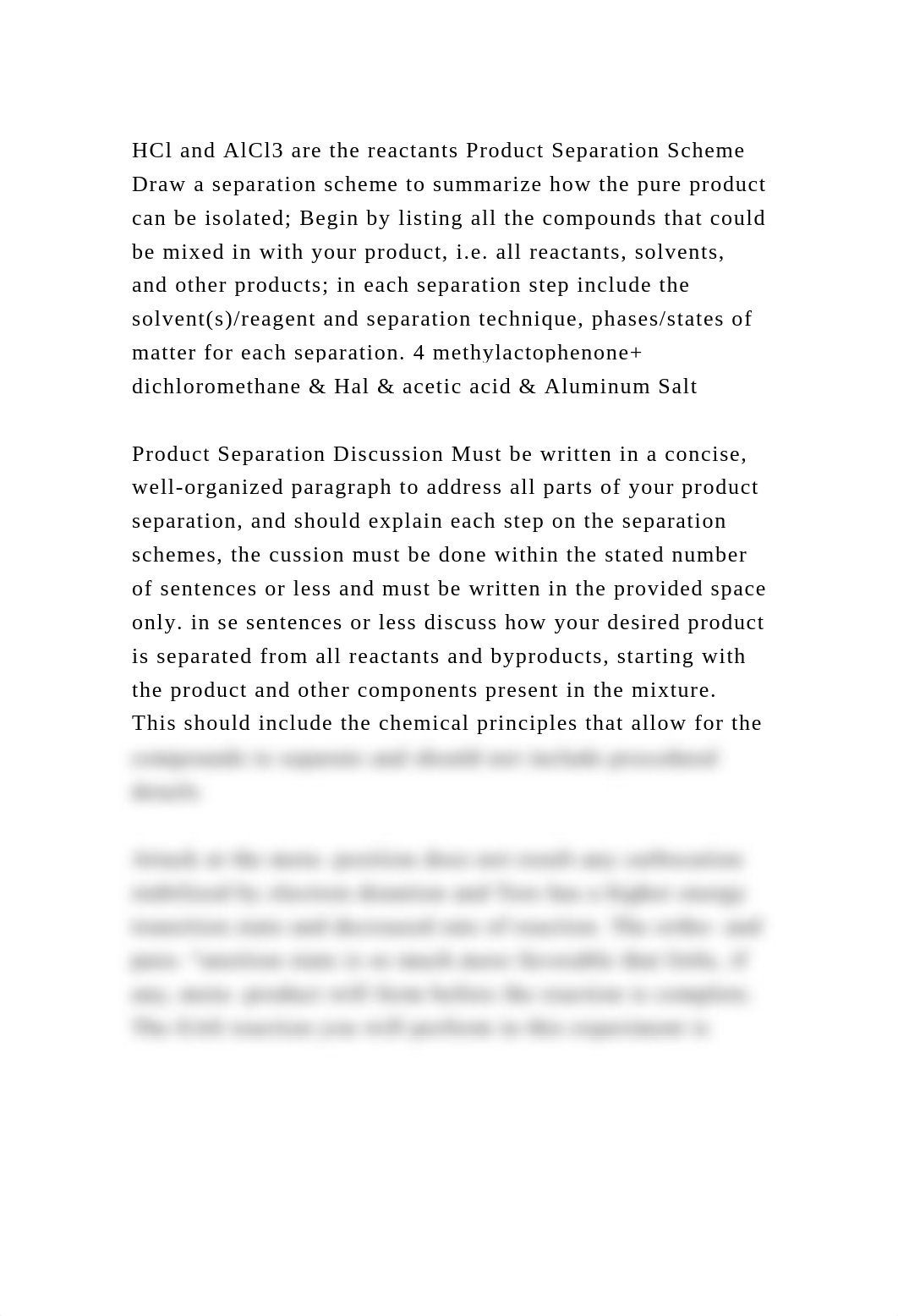 HCl and AlCl3 are the reactants Product Separation Scheme Draw a sep.docx_di6u5cnck46_page2