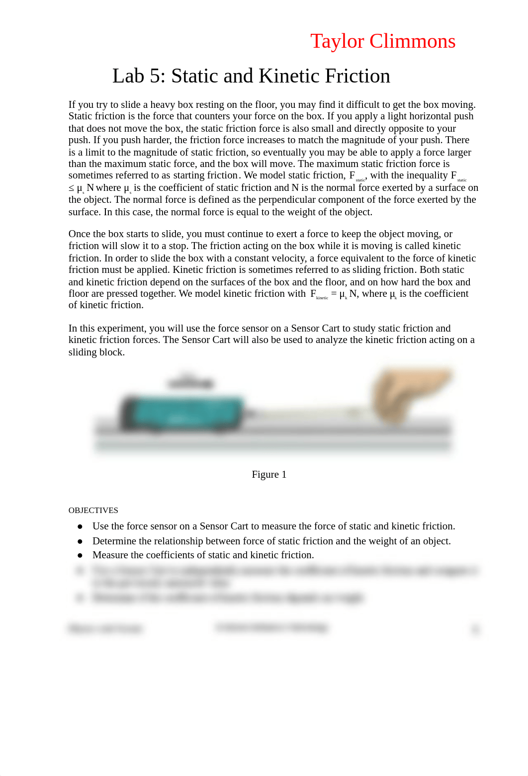 Lab 5 Static and Kinetic Friction -Taylor Climmons.pdf_di7t73lni4j_page1