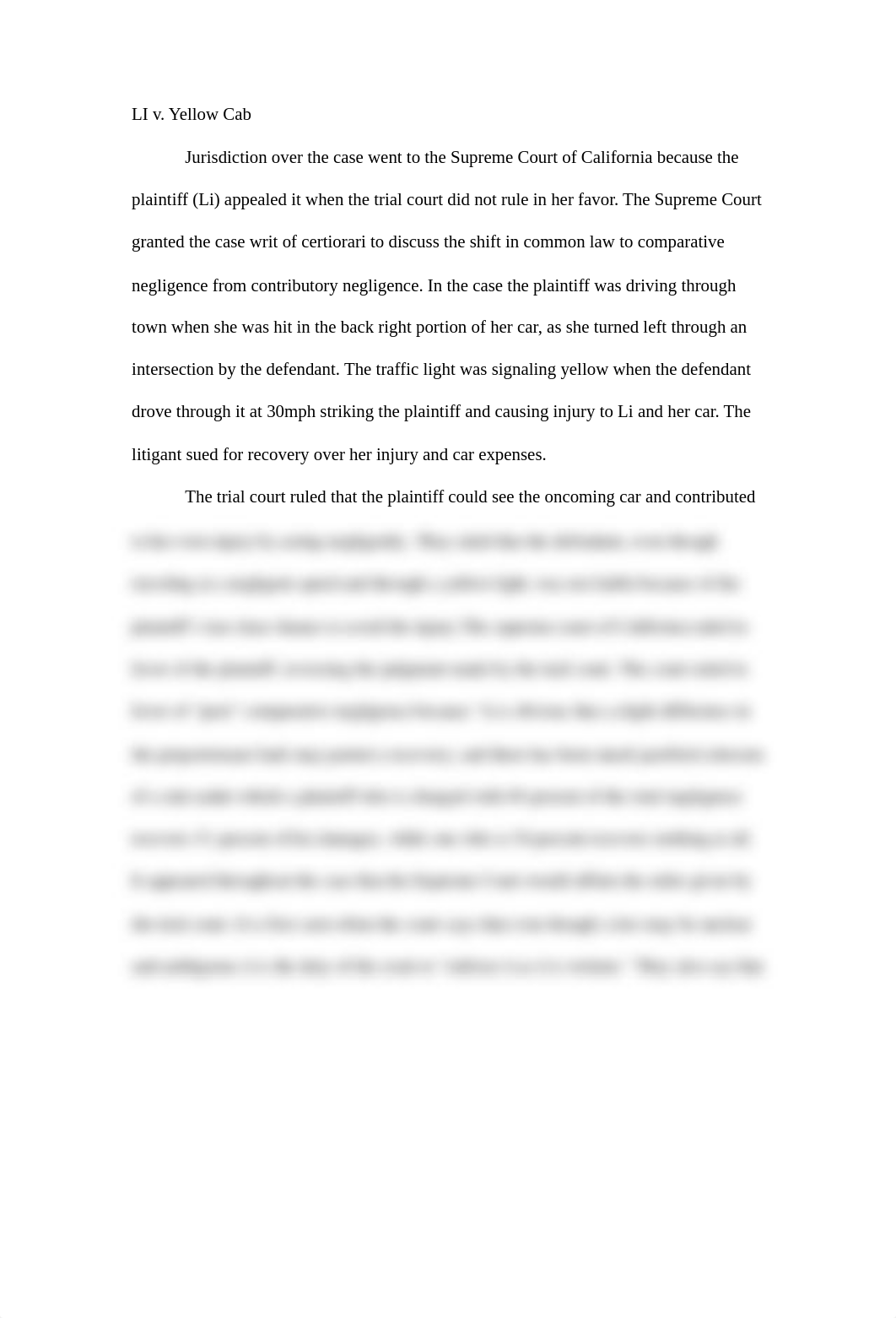 LI v. Yellow Cab  Jurisdiction over the case went to the Supreme Court of California because the pla_di86cifwkwr_page1