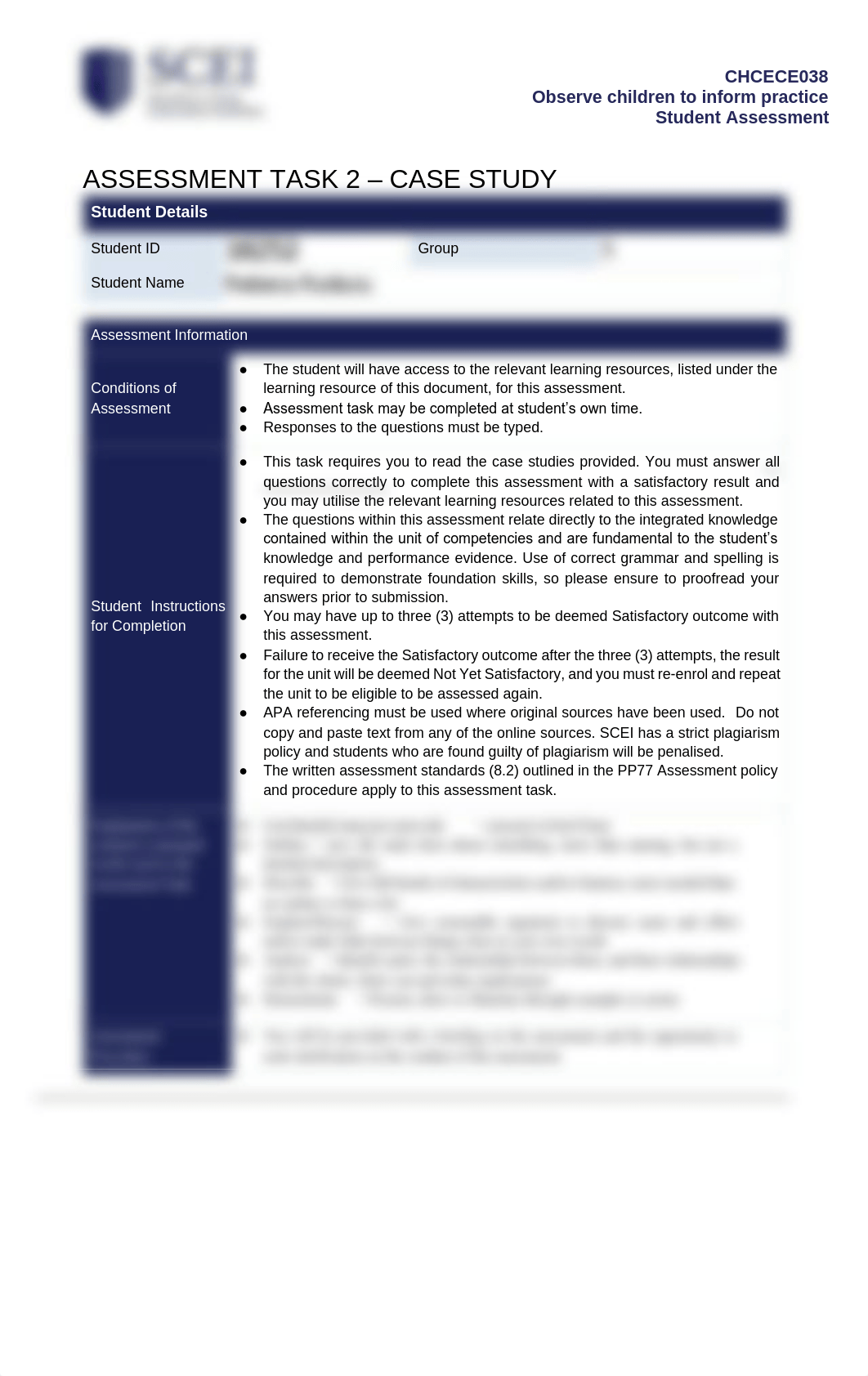 CHCECE038_Student Assessment Task 2 - Case Study.pdf_di99r2sy6p3_page1