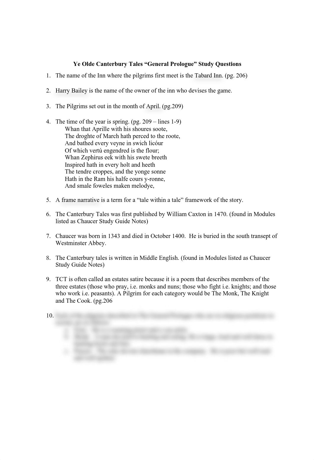 Midterm - Ye Olde Canterbury Tales "General Prologue" Study Questions.pdf_diabh4owbyq_page1