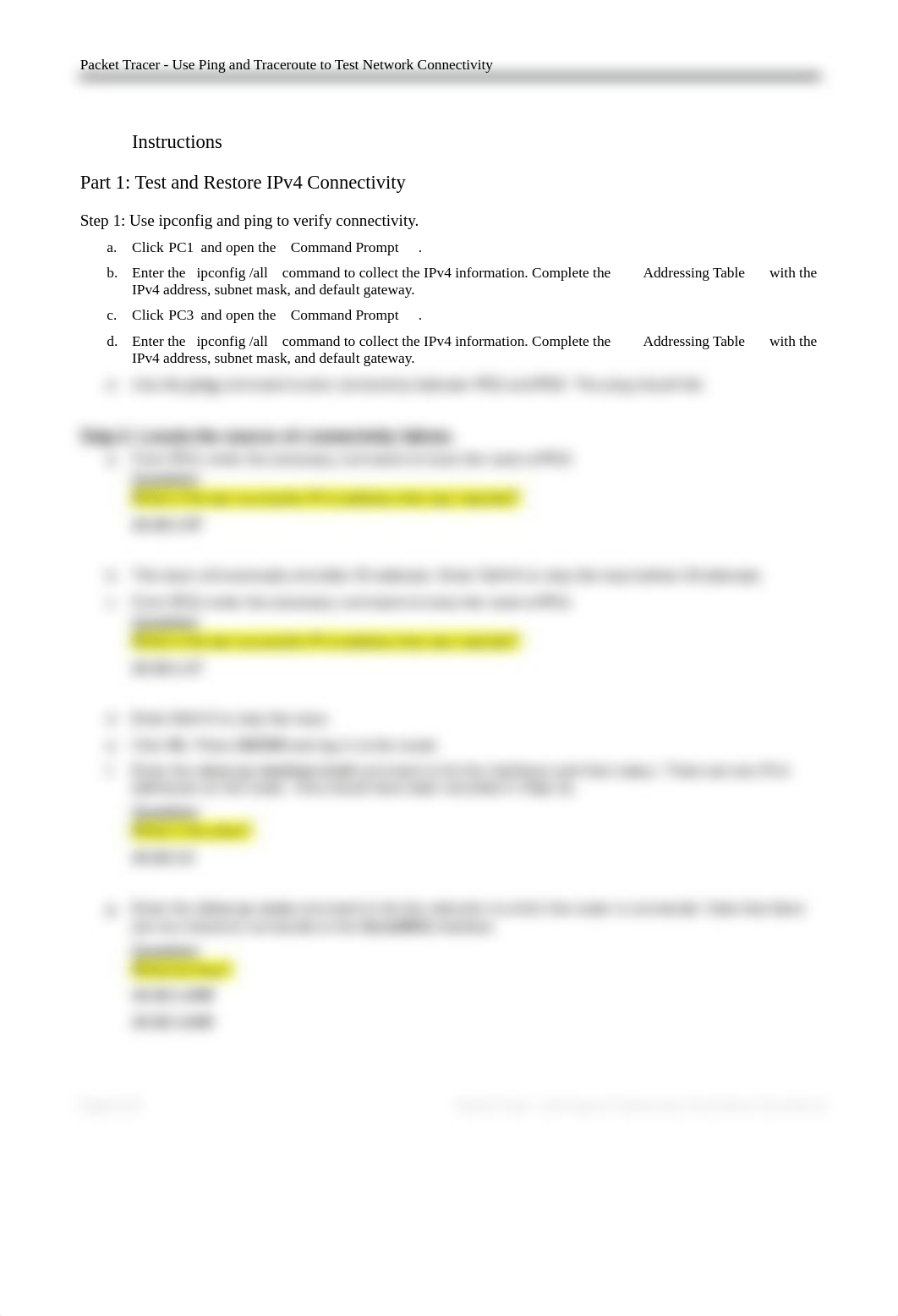 13.2.7 Packet Tracer - Use Ping and Traceroute to Test Network Connectivity - completed.docx_diabhec07eq_page2