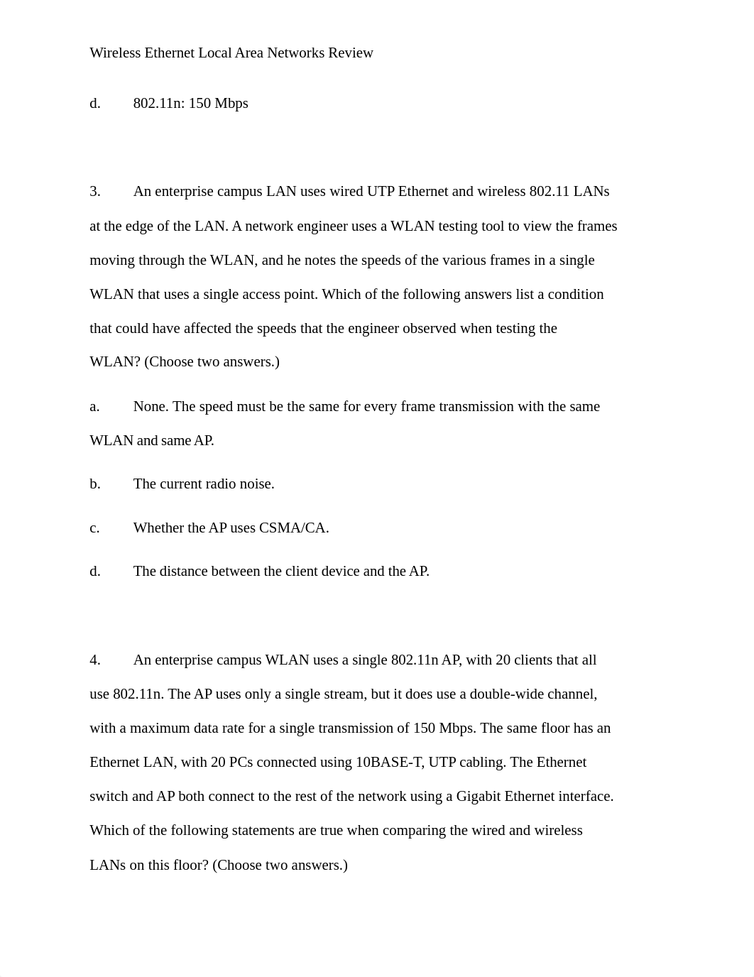 Unit 6 chapter review Wireless Ethernet Local Area Networks CH_diall4e5v1y_page2