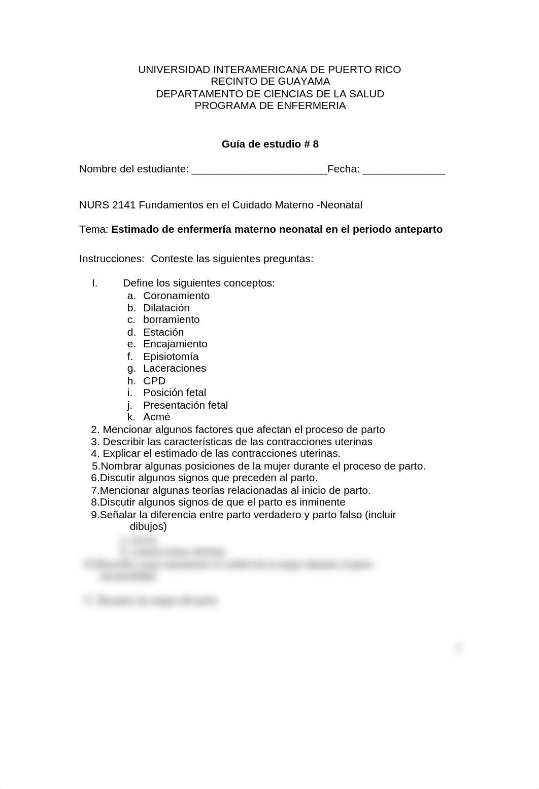 GUIA DE ESTUDIO #8 NURS 2141 ASPECTOS ESENCIALES EN EL PROCESO DE PARTO.docx_diarluossa8_page1