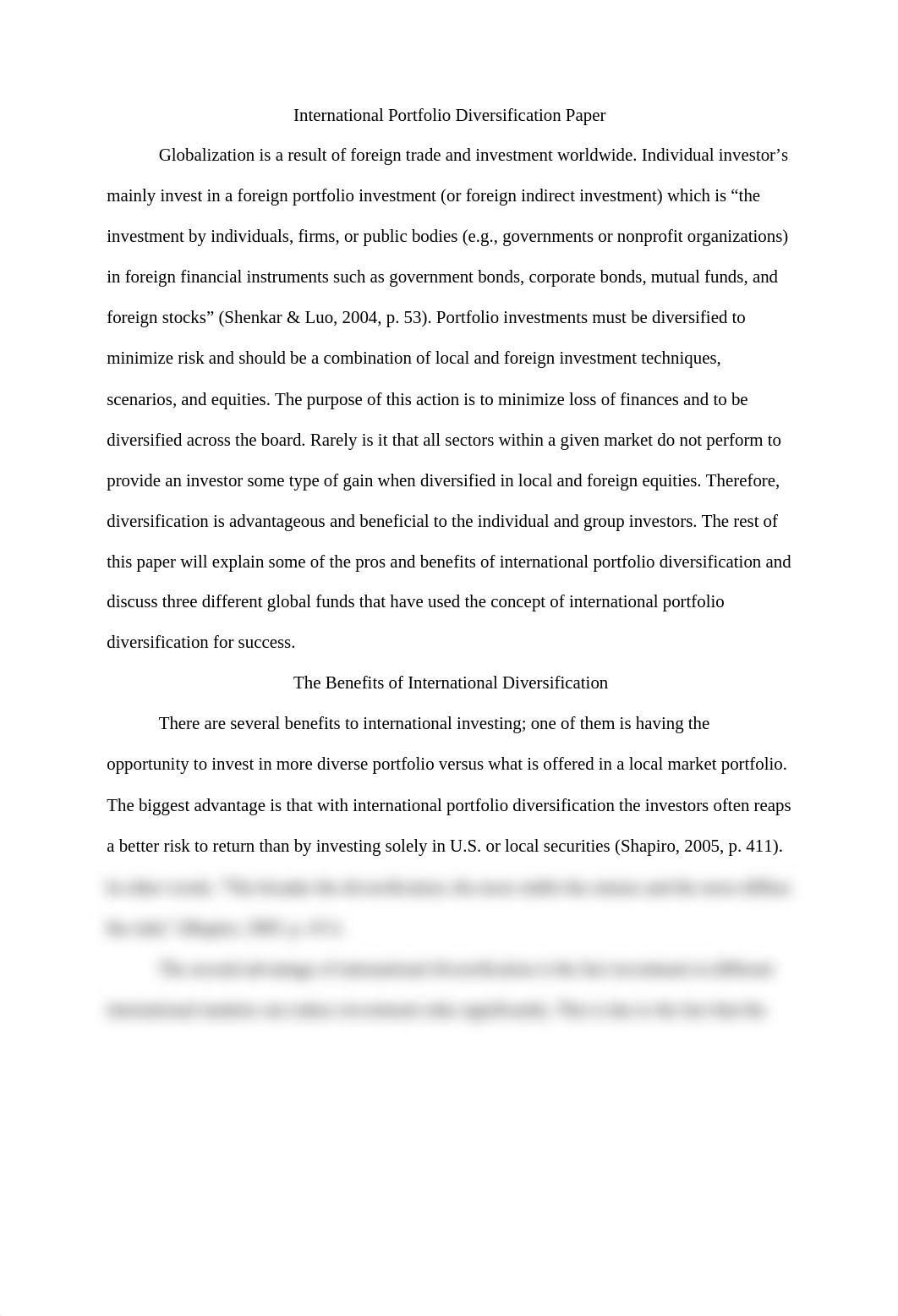 FIN 403 Week 5 Individual Assignment International Portfolio Diversification Paper_diawediufmf_page2