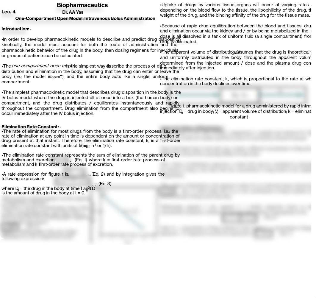 3a - One-Compartment Open Model Intravenous Bolus Administration.pdf_dib1jp8lfis_page1