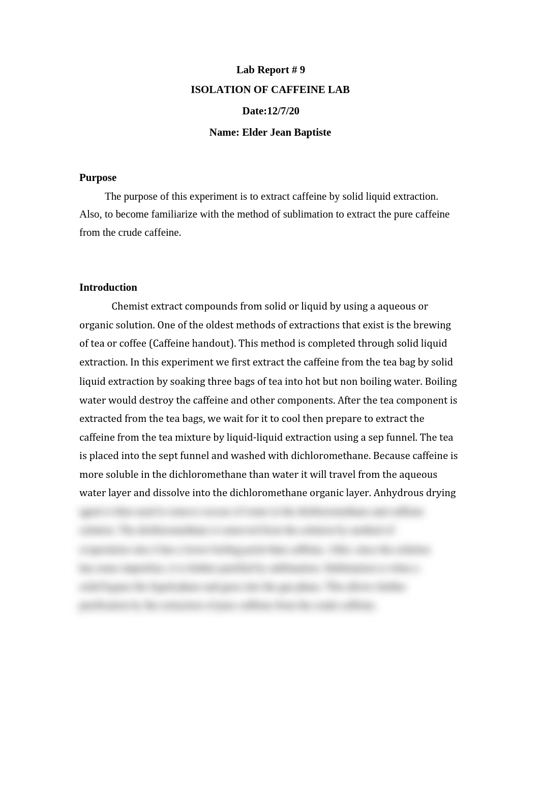 Extraction of caffeine lab report (1).pdf_dibcar6qva7_page1