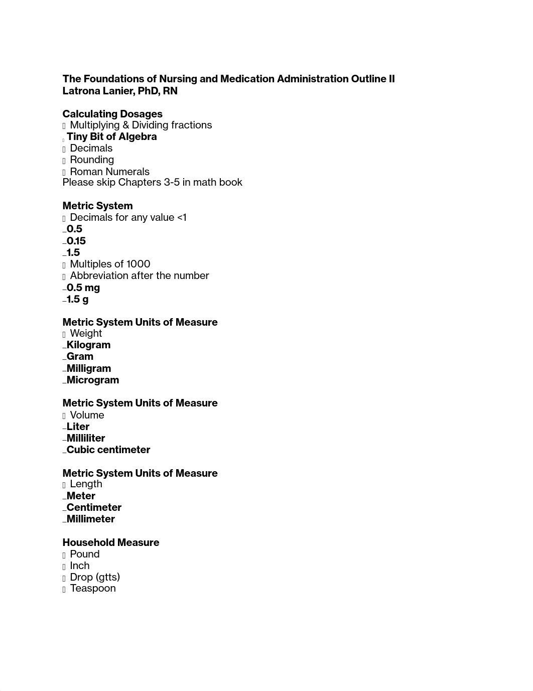 The Foundations of Nursing and Medication Administration Outline II_dibcbaqb8o4_page1