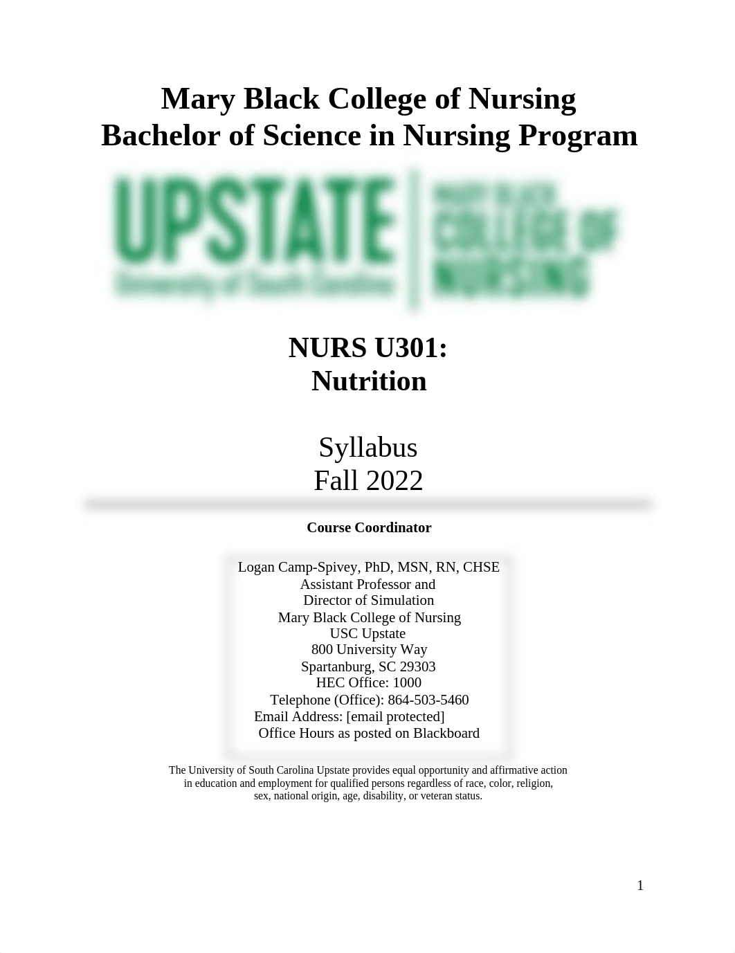 NURS U301 Syllabus Fall 2022.docx_dibinah0eln_page1