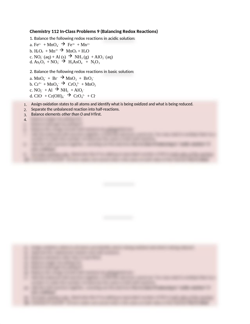 Chem 112 In Class Problems 9 balancing redox reactions-3.docx_dibk6v5829b_page1