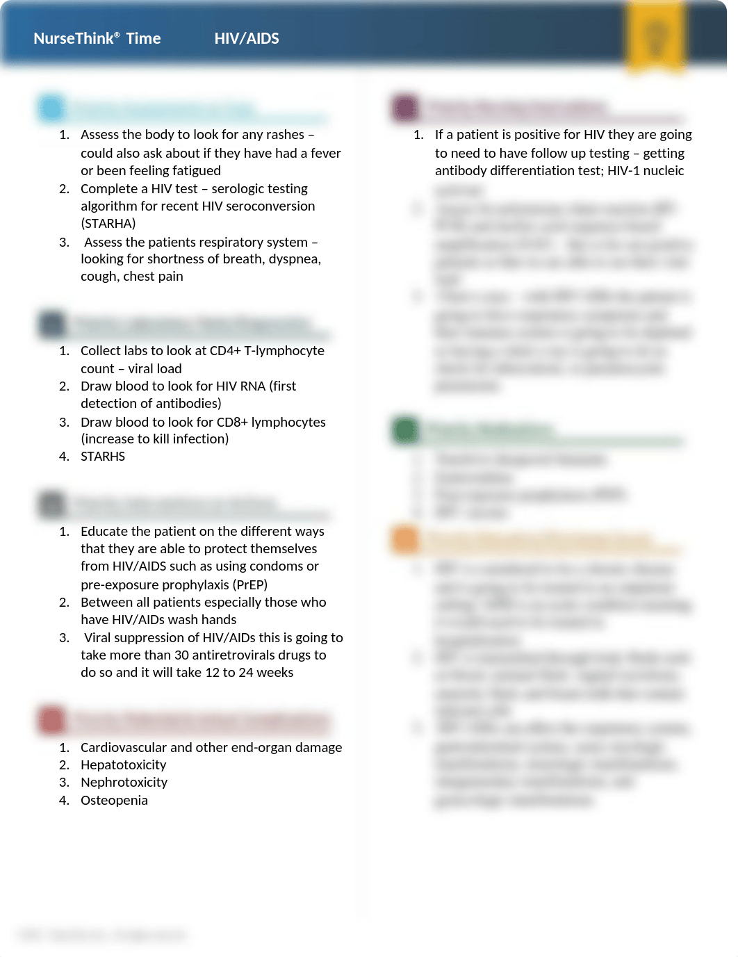 NurseThink NCLEX-RN - Time Priorities HIV-AIDS.docx_dibq7bvay4k_page1