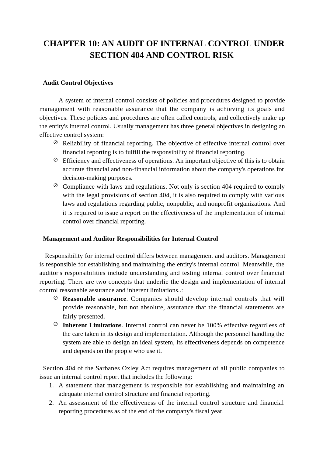 CHAPTER 10 AN AUDIT OF INTERNAL CONTROL UNDER SECTION 404 AND CONTROL RISK.doc_dic7my9ayhp_page1