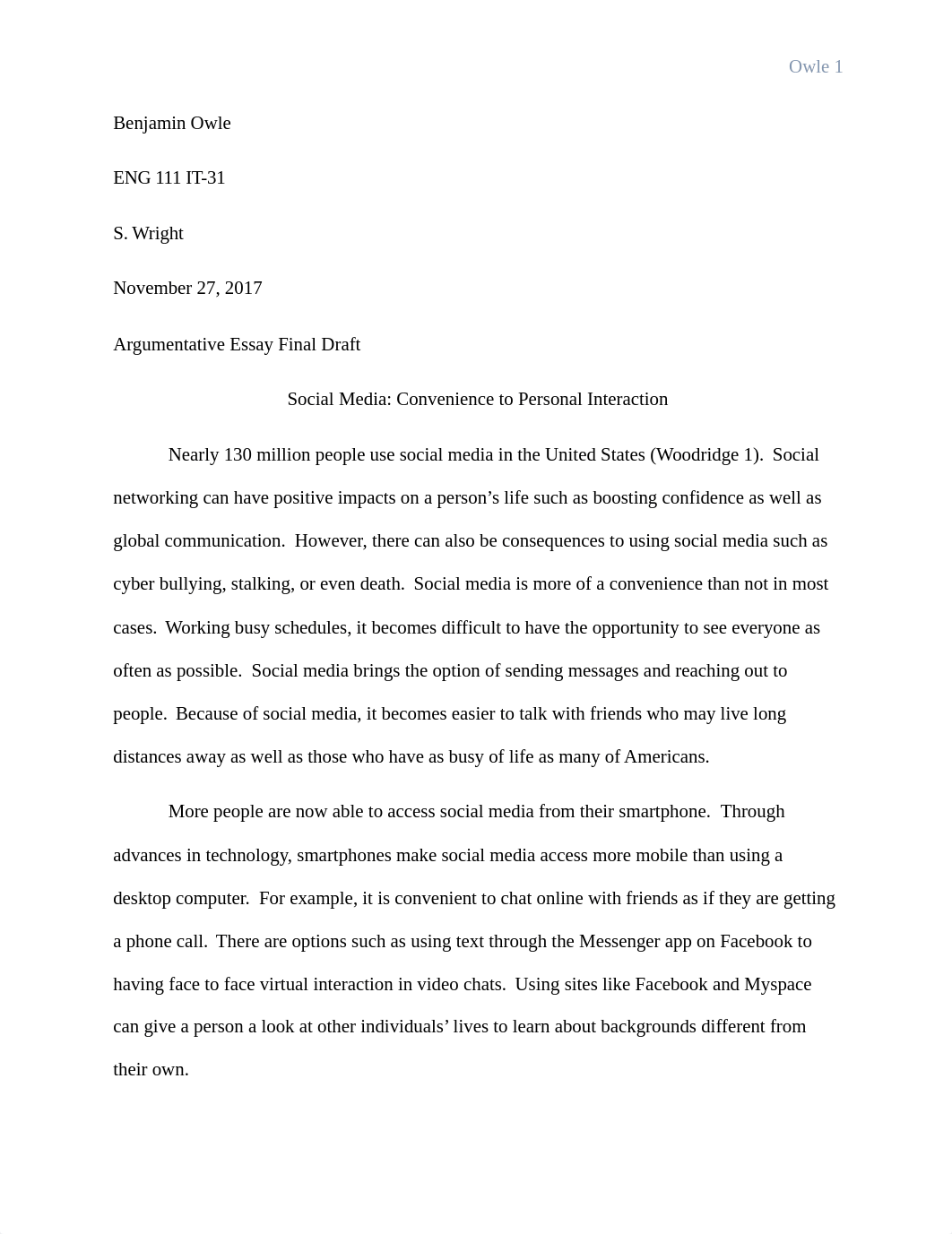 Argumentative Final Draft B. Owle ENG 111 IT 31.docx_dicmagqn1p1_page1