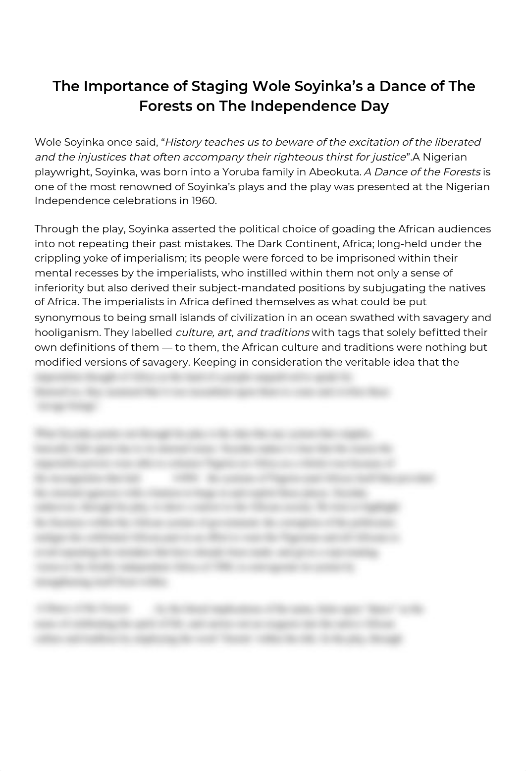 The Importance of Staging Wole Soyinka's A Dance of the Forests on the Independence Da.pdf_did13l66tu1_page1