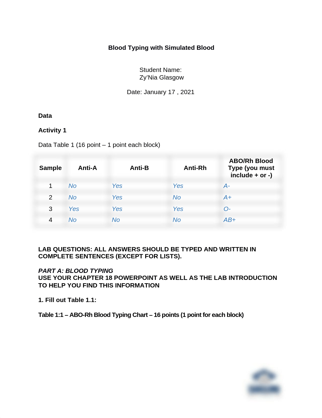 BIO 211 Lab 1 Blood Typing Data Sheet and Questions SP2021.docx_didi8ujw77g_page1