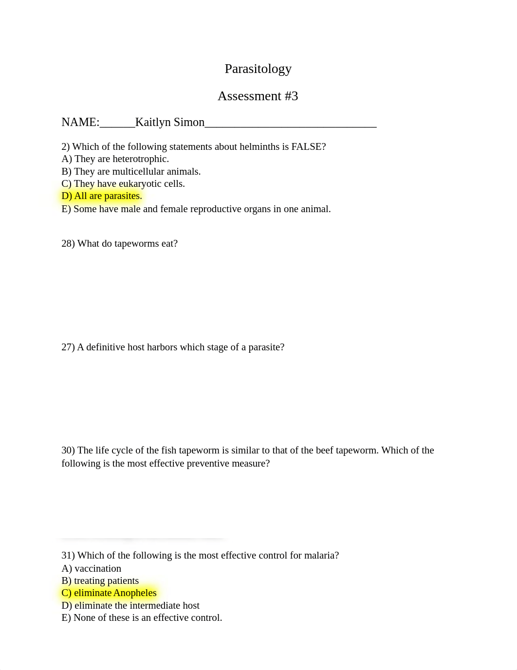 Assessment #3 Parasitology Simon.docx_die3ztwo6e2_page1