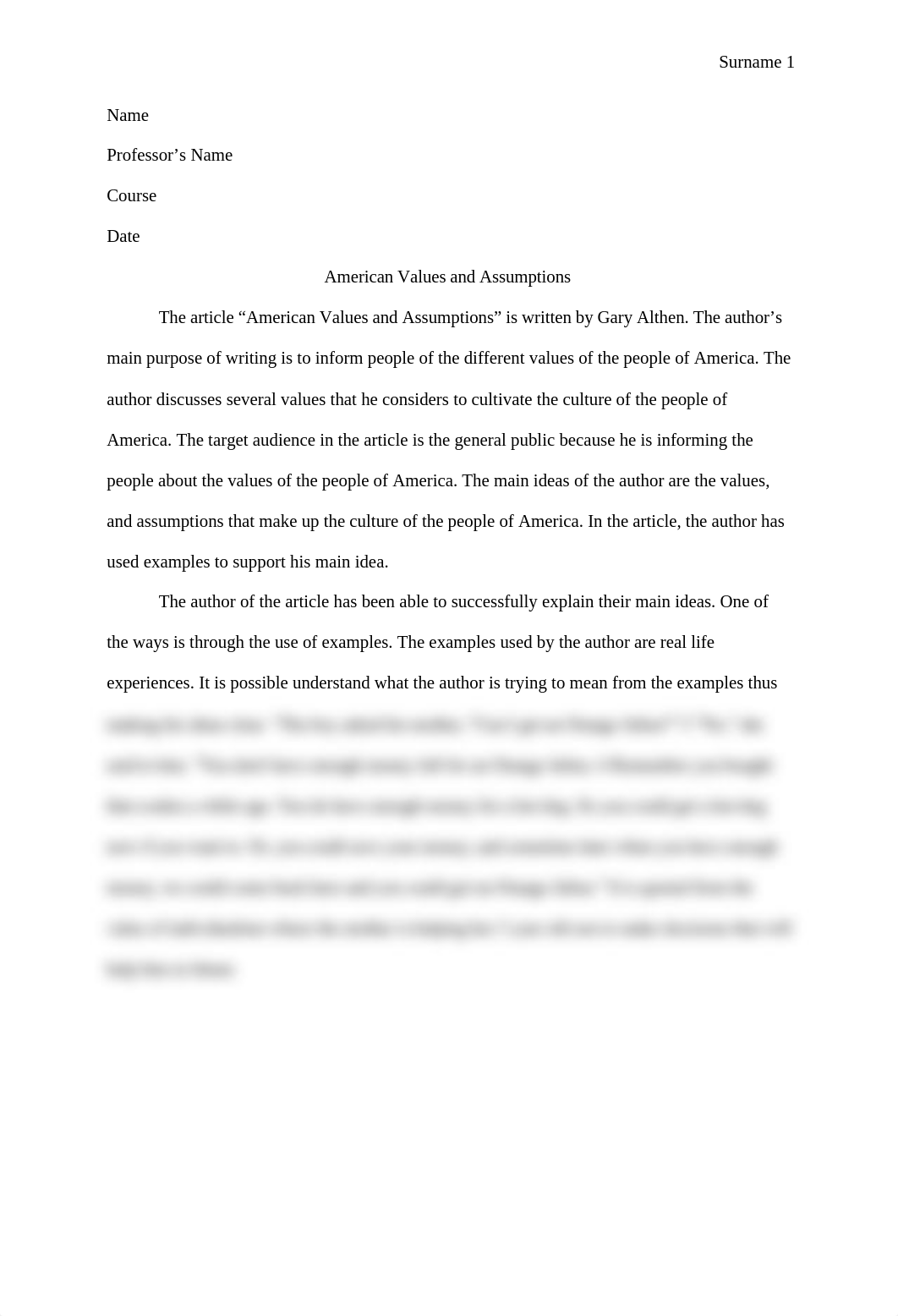 American Values and Assumptions. Different values of the people of America_dieom31t535_page1