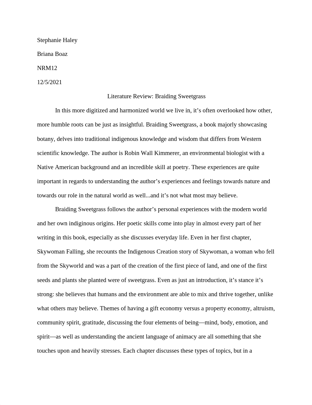 Braiding Sweetgrass Literature Review.docx_diep8wrt3iy_page1