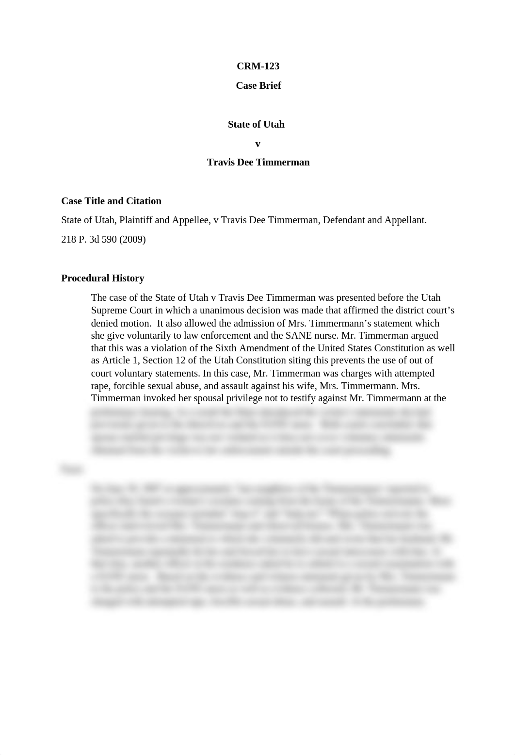 State of Utah v Travis Dee Timmerman case brief.docx_dif23xzancr_page1