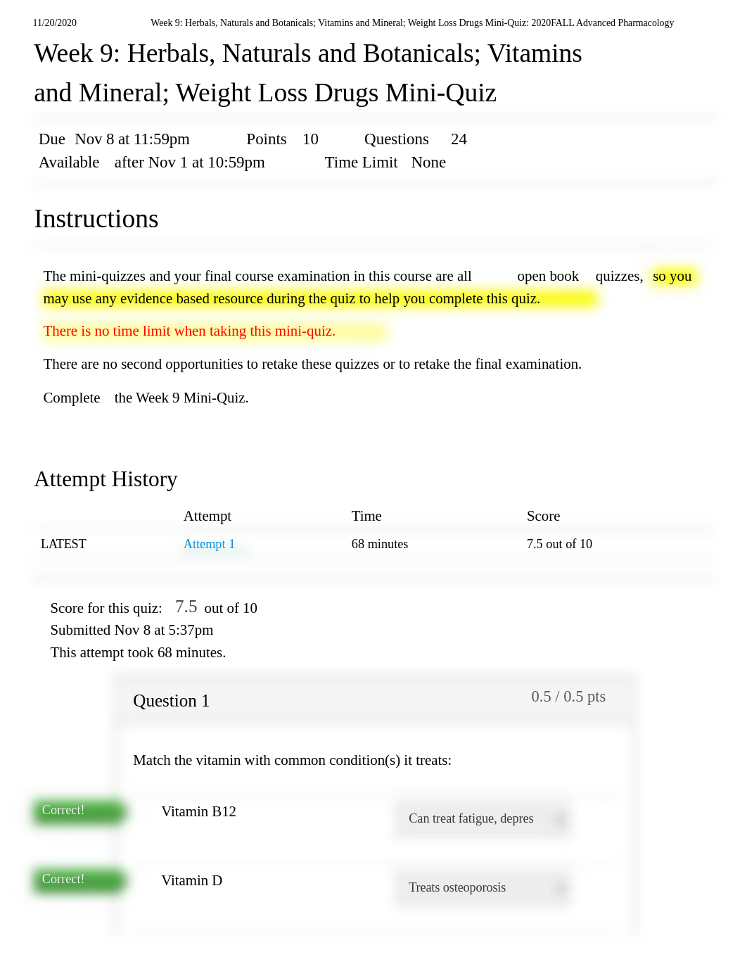 Week 9_ Herbals, Naturals and Botanicals; Vitamins and Mineral; Weight Loss Drugs Mini-Quiz_ 2020FAL_difd6dqnq5c_page1