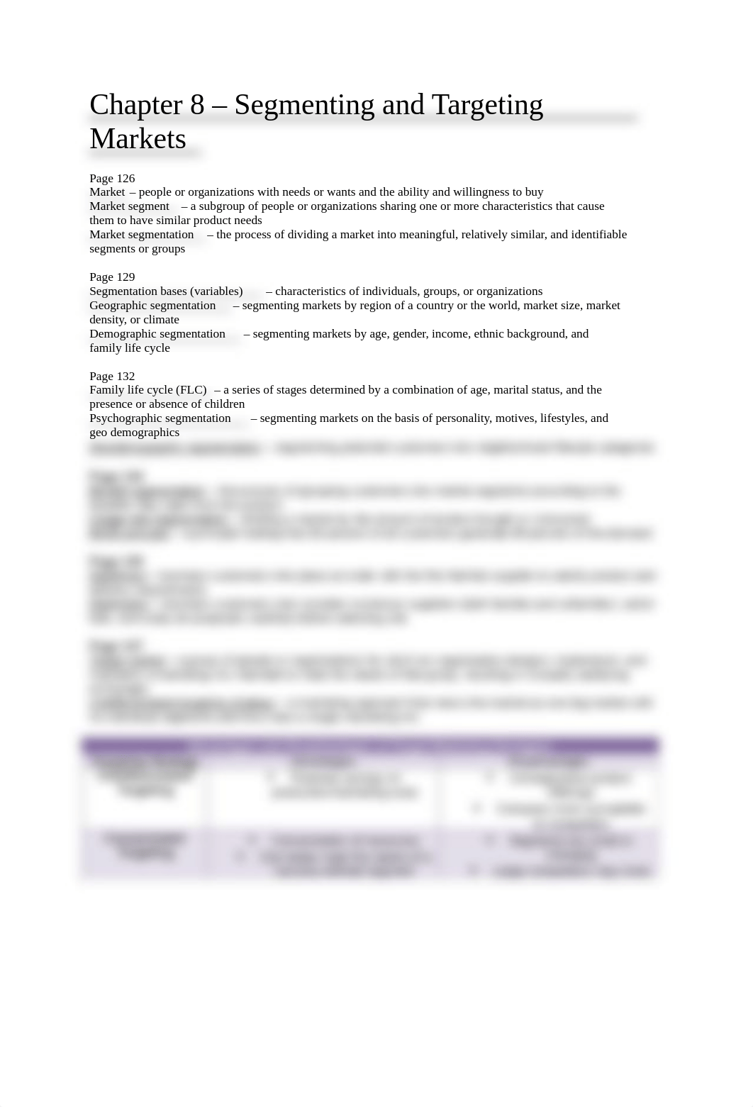 Study Guide - Part 2 - Chapter 8 - Segmenting and Targeting Markets_diforokiubz_page1