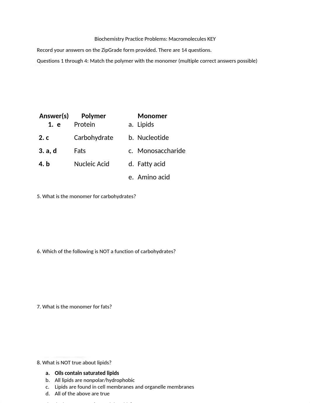 Unit 7 Biochemistry Practice Worksheet KEY.docx_diftpcc7j66_page1