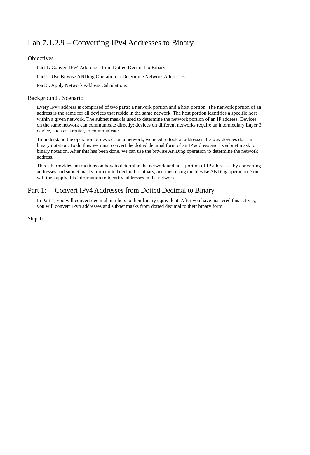 7.1.2.9 Lab - Converting IPv4 Addresses to Binary(1).docx_difyvk1z808_page1