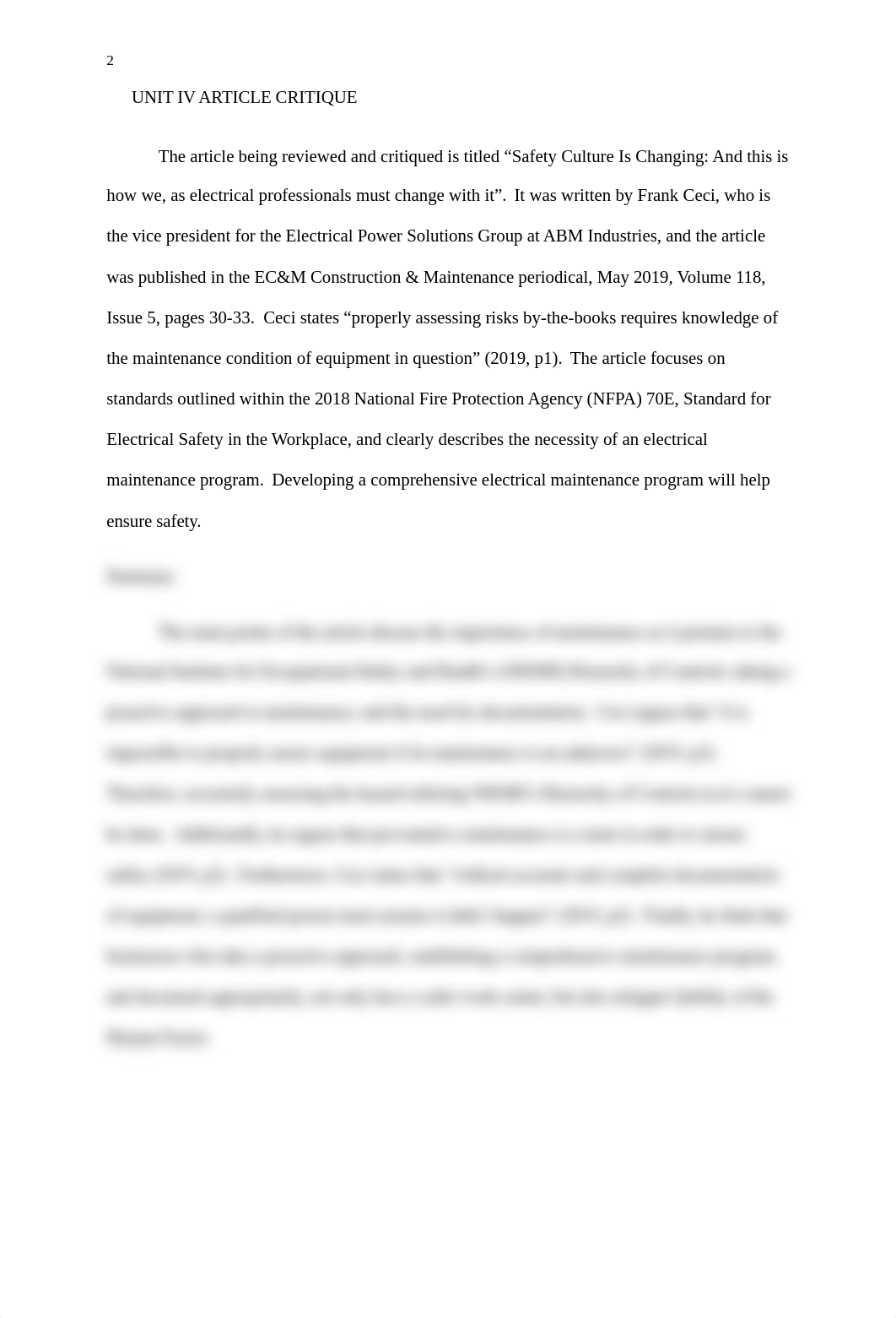 OSH 3001 - Unit IV Article Critique; Safety Culture Is Changing.docx_digrb9sc3cm_page2