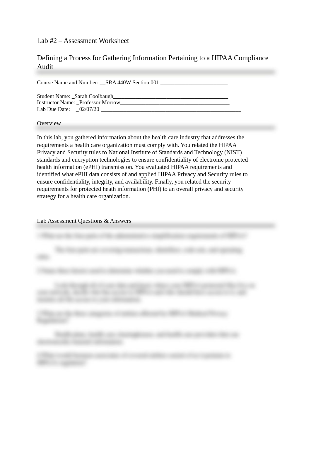 Lab #2 - Assessment Worksheet  Defining a Process for Gathering Information Pertaining to a HIPAA .d_digsiemn2qr_page1