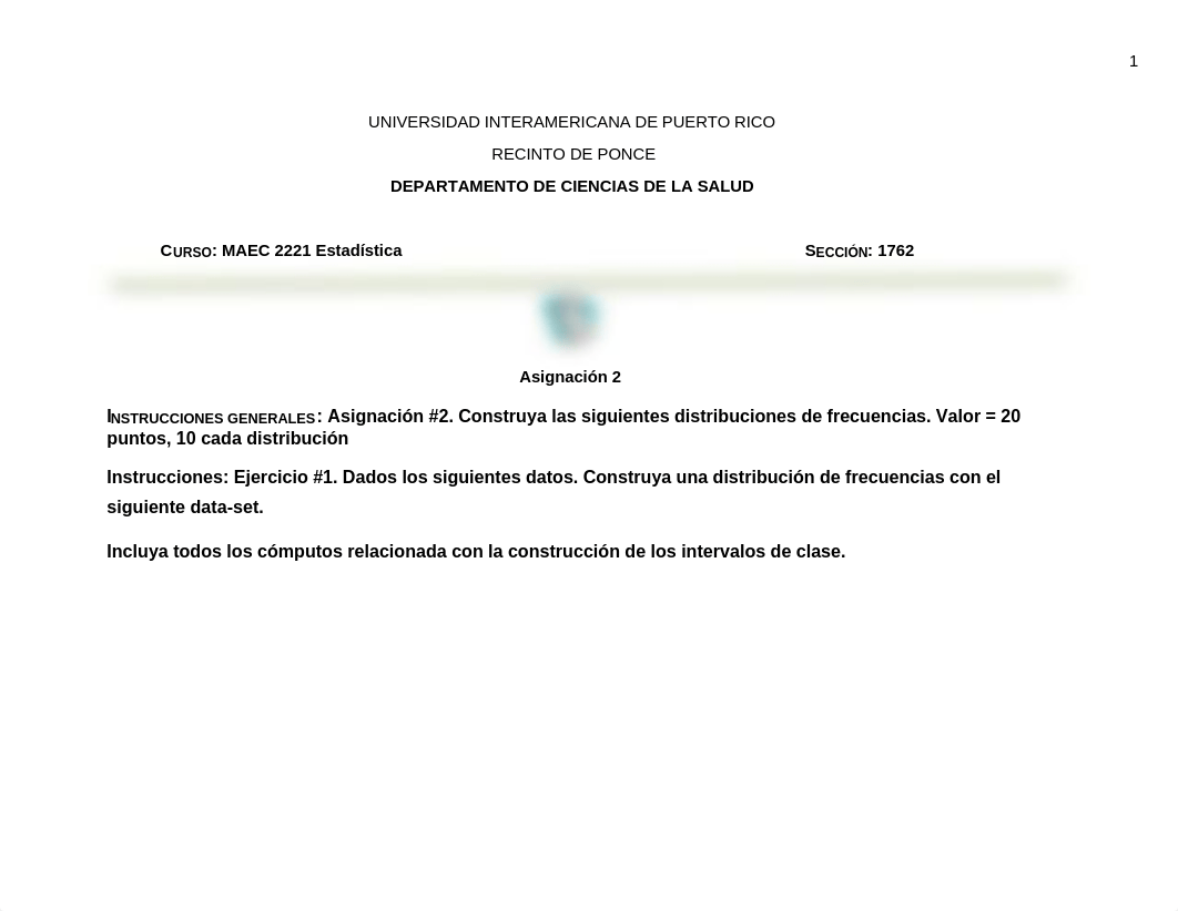 Asignación #2 Construya las siguientes distribuciones de frecuencias.pdf_digw0k1xlrw_page1