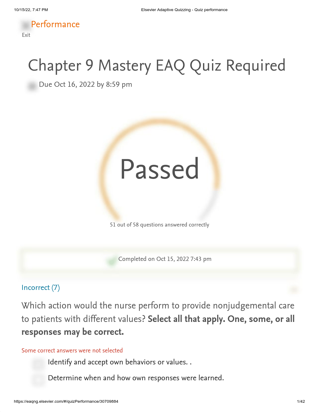 Elsevier Adaptive Quizzing - Quiz performance psych ch9.pdf_dih7u7jfgi0_page1