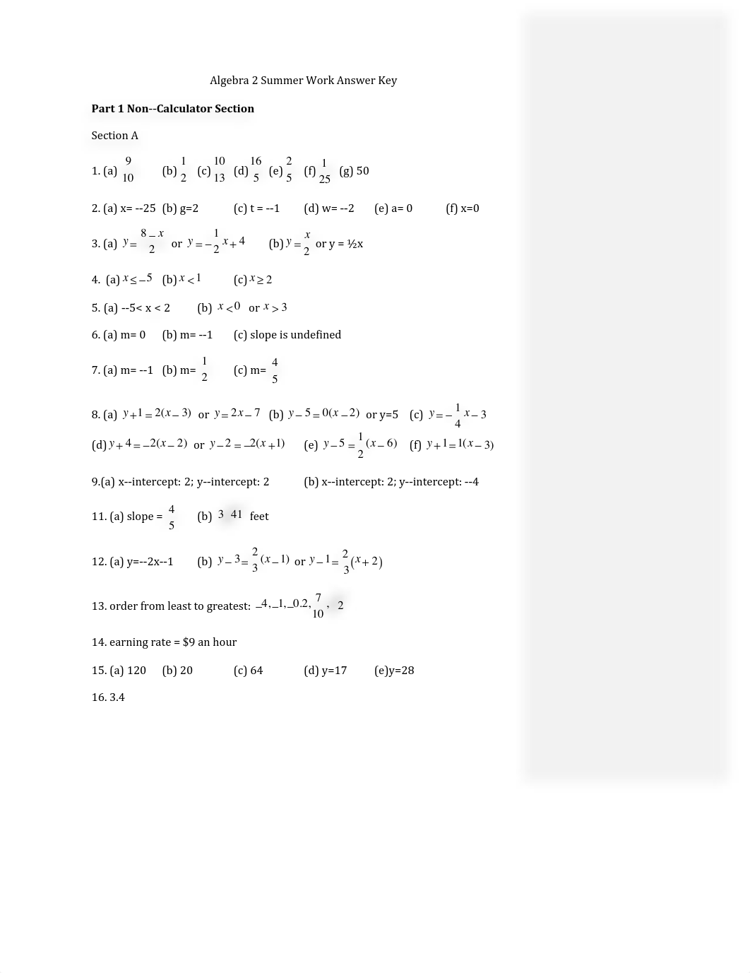 Algebra 2 Summer Work Answer Key.pdf_dihdm6wl9kj_page1