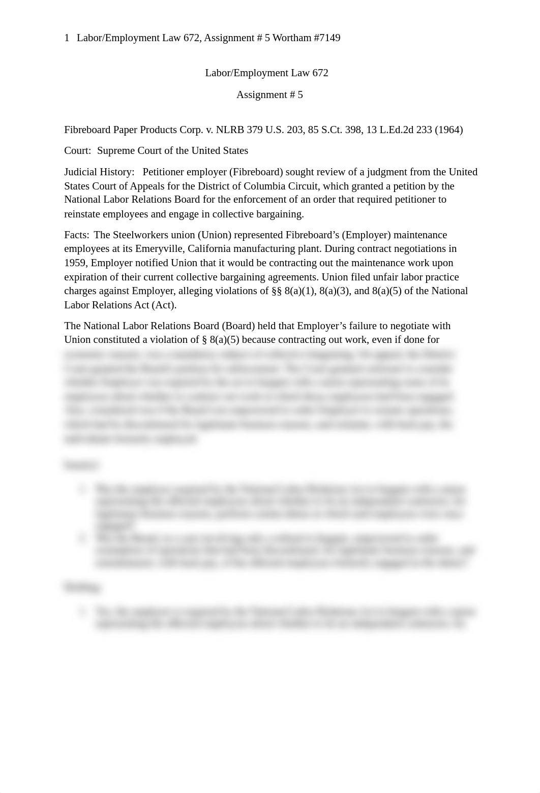 Labor Employment Law 672, Assignment # 3 Wortham #7149.docx_dihkhic2kfe_page1