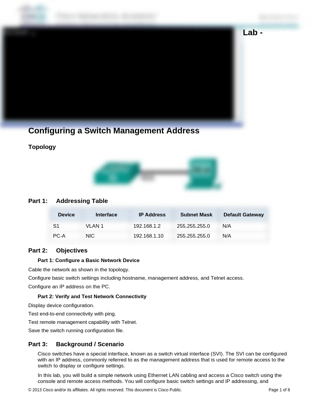 2.3.3.5 Lab - Configuring a Switch Management Address FINISHED_dihmjb5ioea_page1