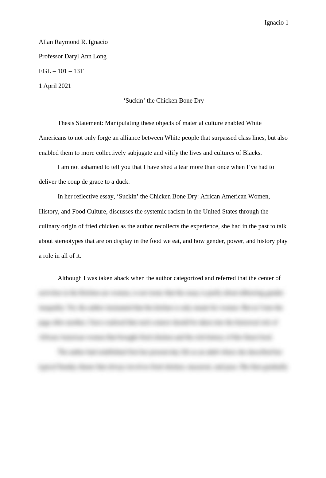 Module 2 - Homework 6 - Suckin the Chicken Bone Dry - Thesis.docx_dihrbpzv1dc_page1