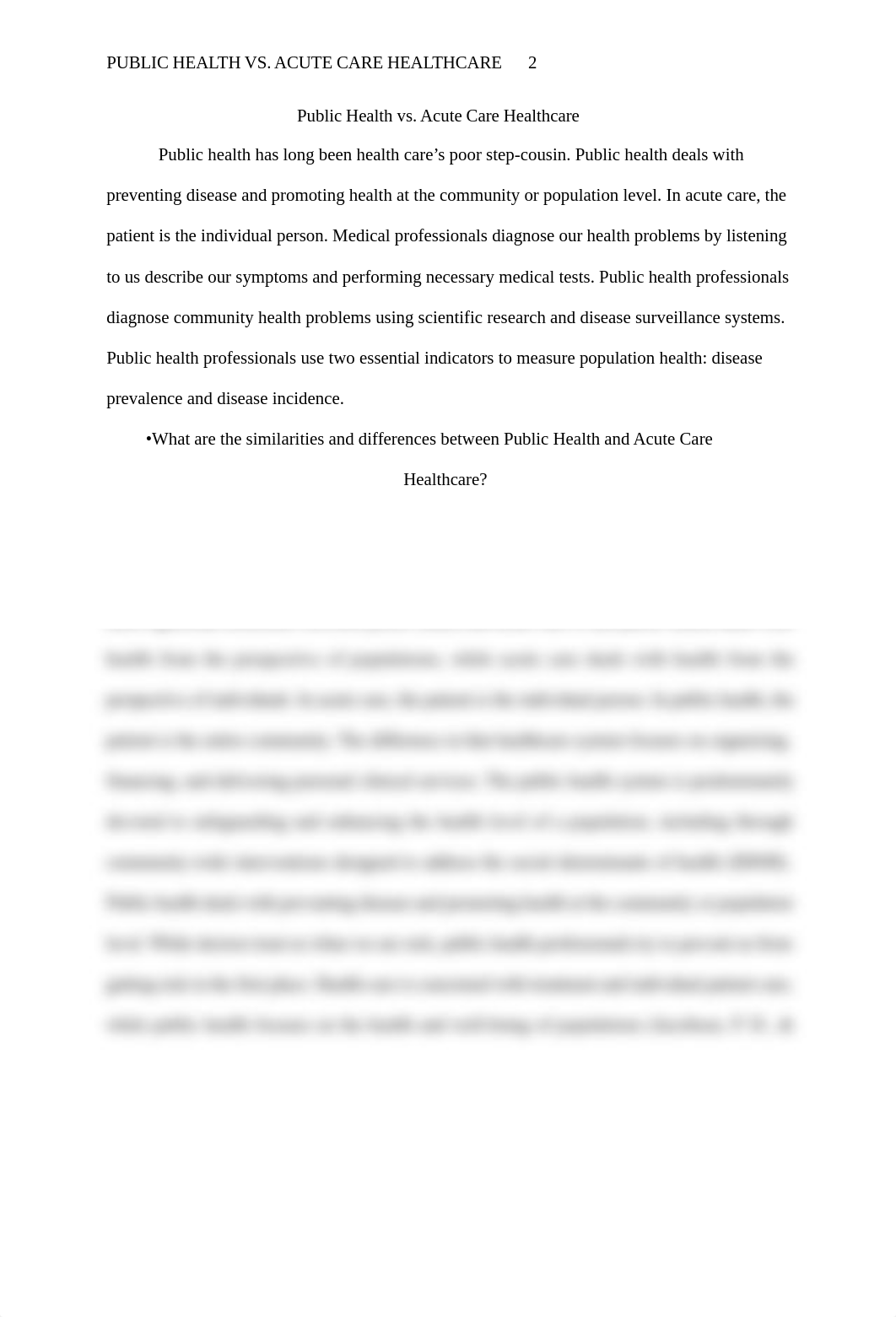 Public Health vs. Acute Care Healthcare Module 1 Written assignment.docx_dii1yoz8guu_page2