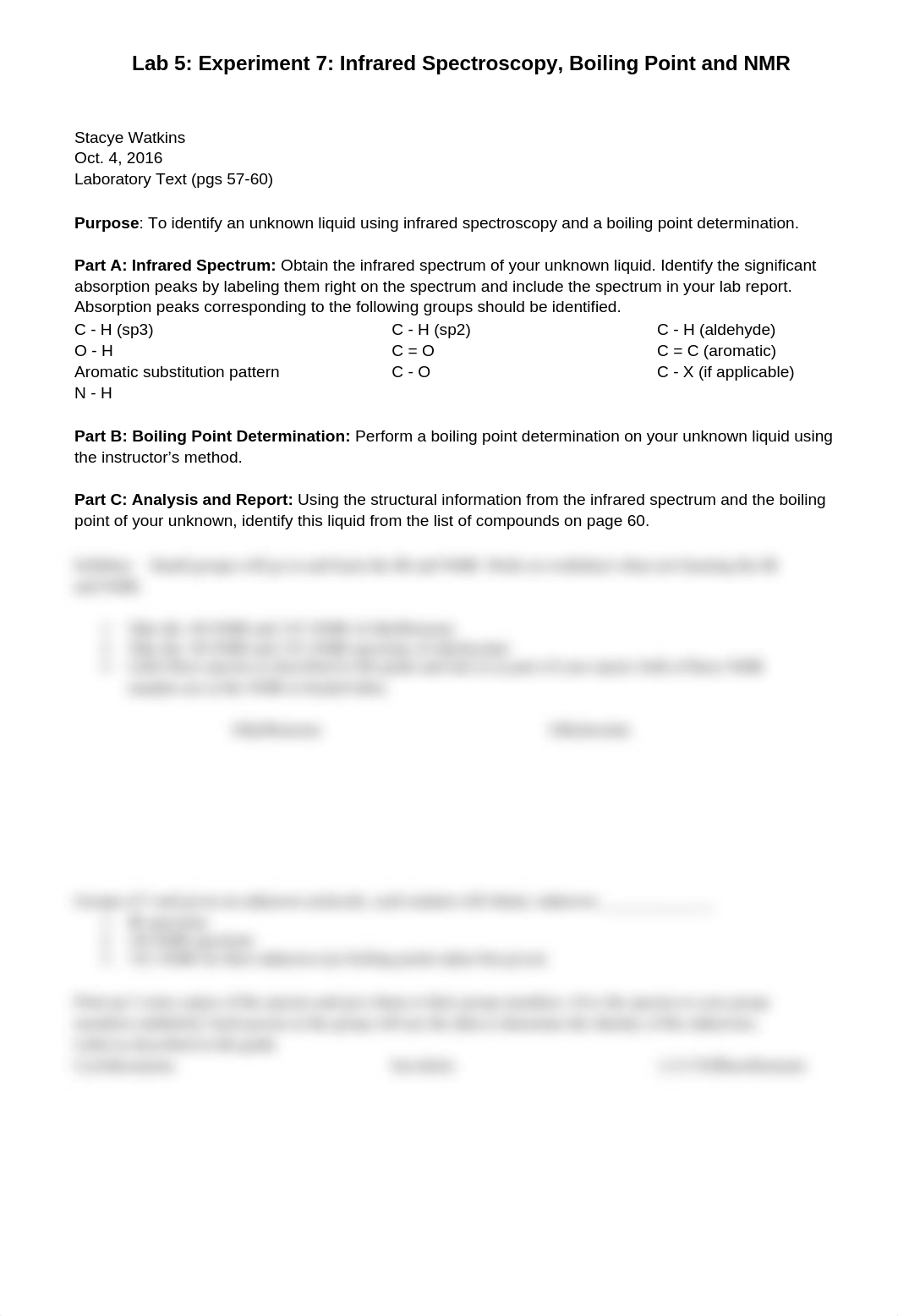 Lab 5: Experiment 7: Infrared Spectroscopy, Boiling Point and NMR_diijuirs0tk_page1