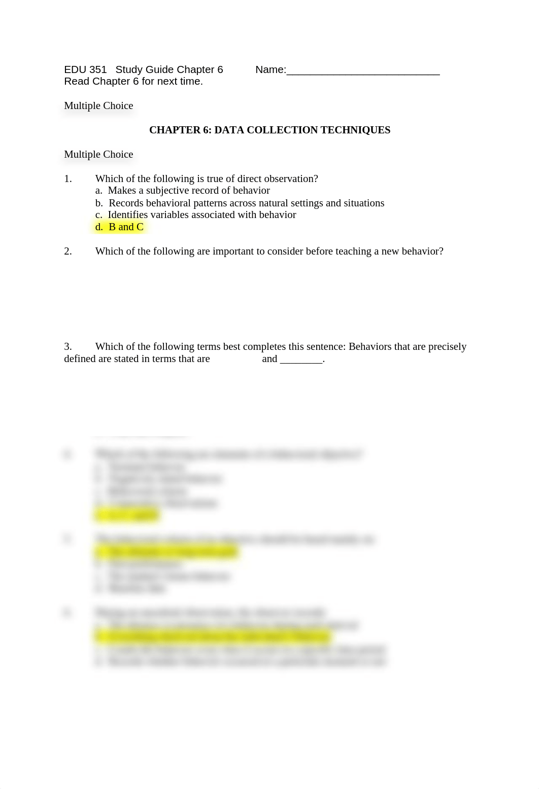 Edu. 351- Ch. 6 CHAPTER 6: DATA COLLECTION TECHNIQUES Multiple Choice_diipgo2m9is_page1