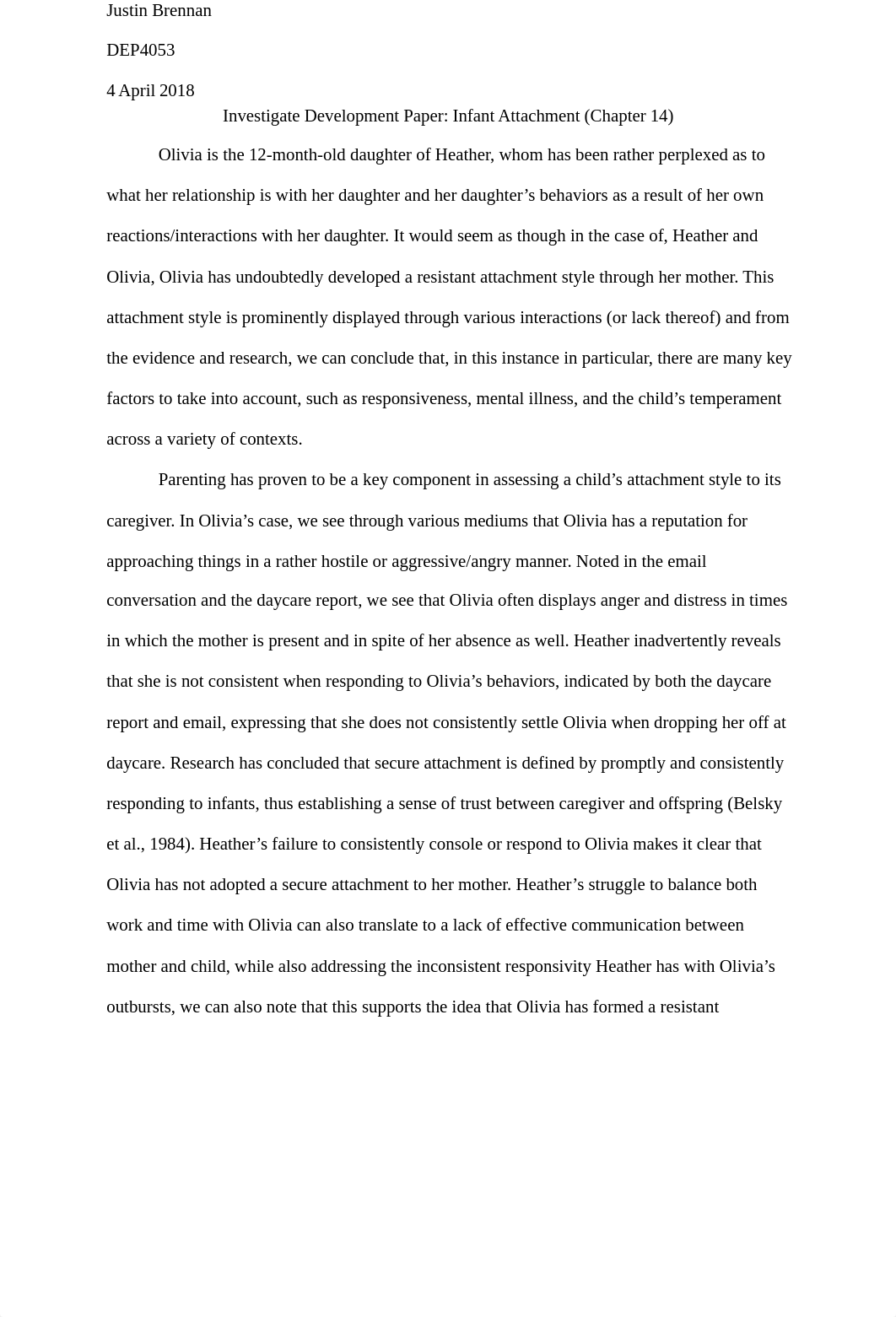 Investigate Development Paper_ Infant Attachment (Chapter 14) (1).docx_diiuhf5e405_page1