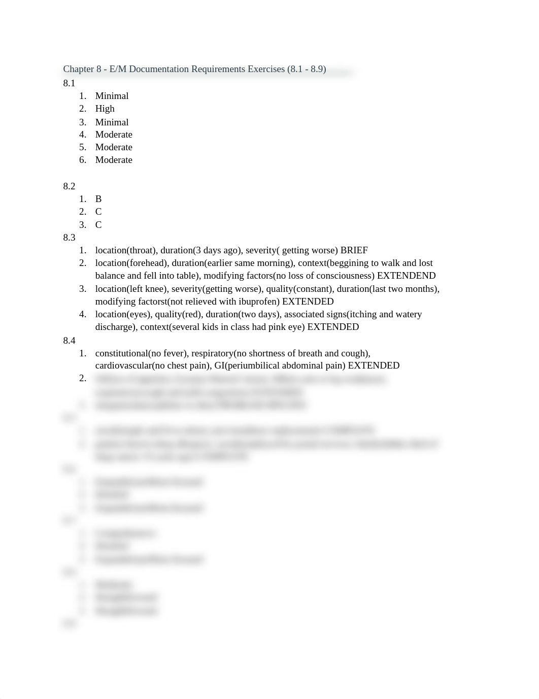 CPT Coding Chapter 8 - E_M Documentation Requirements Exercises (8.1 - 8.9).pdf_diiur2t27ll_page1