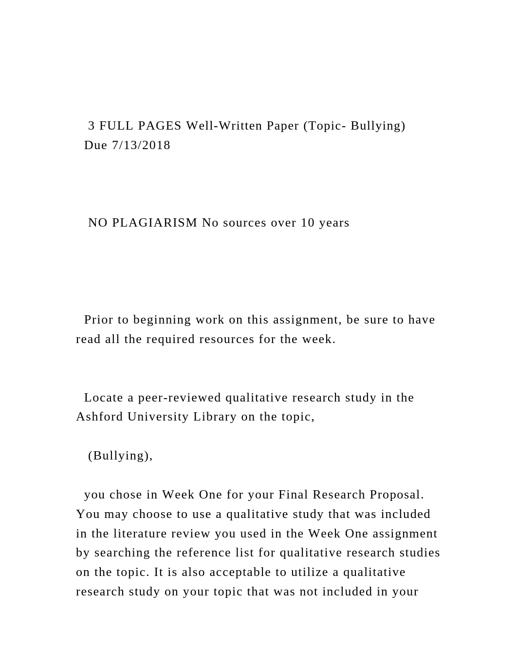 3 FULL PAGES  Well-Written Paper   (Topic- Bullying)   Due 71.docx_dijgou5llvr_page2