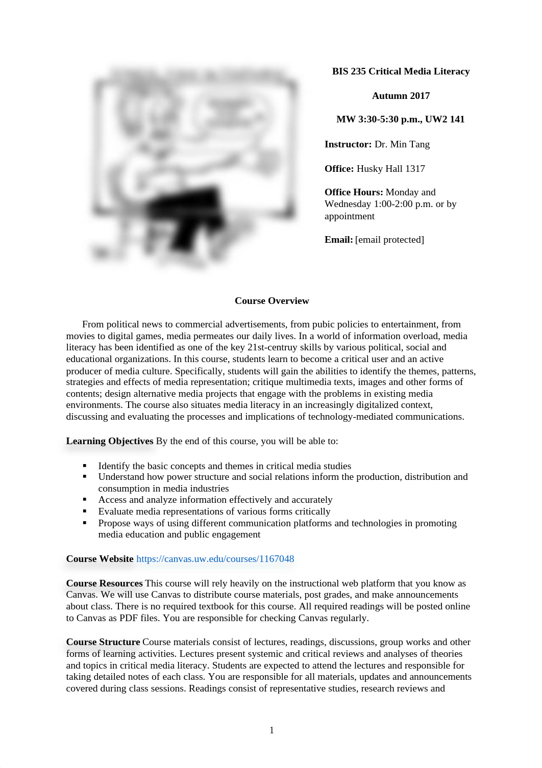 BIS 235 Critical Media Literacy_Syllabus_Autumn 2017_Tang.pdf_dijk2na3fg4_page1