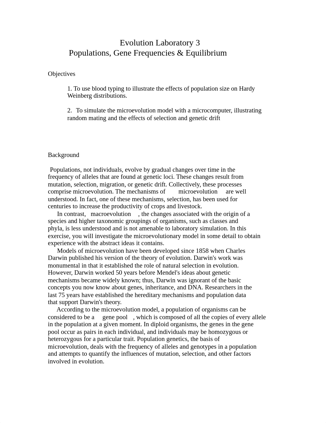 Evolution Laboratory 3_Populations, Gene Frequencies and Equilibrium  2019.docx_dijzx296opi_page1