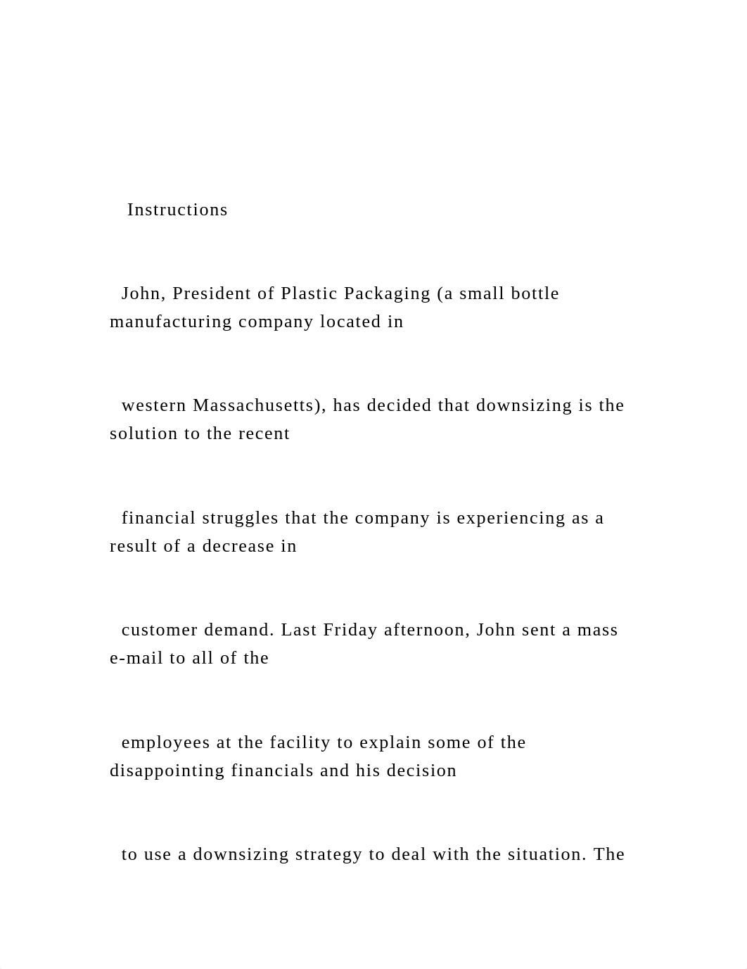 Instructions    John, President of Plastic Packaging (a .docx_dik0uu14jyv_page2