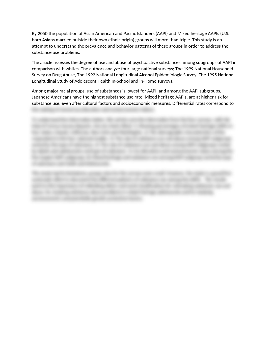 This article asses the degree of use nd abuse of psychoactive substances among subgroups of Asian Am_dikh4p8h4pd_page1